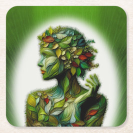 Grönten Dam Underlägg Papper Kvadrat