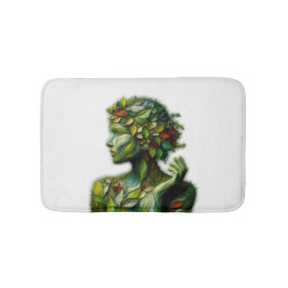 Grönten Dam - vit bakgrund Badrumsmatta