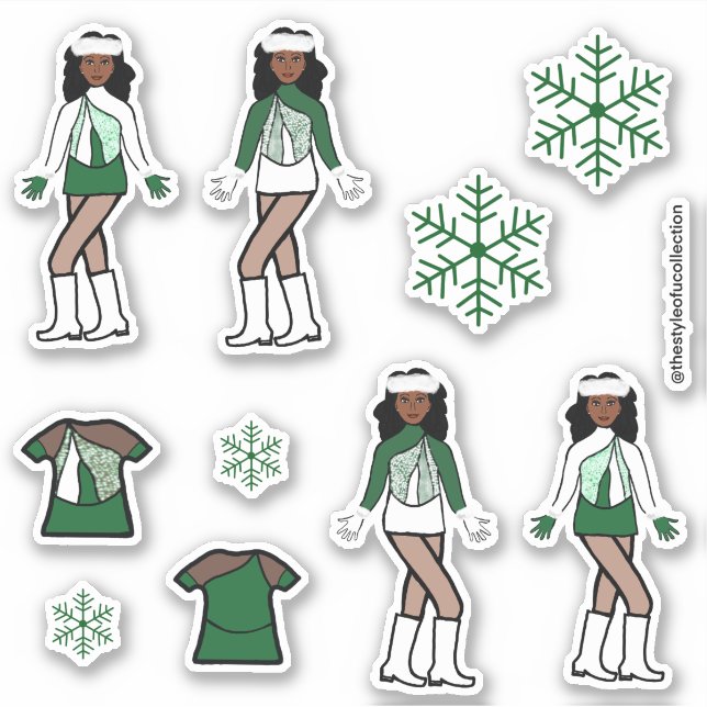 Grönten Dancer jul Klistermärken (Framsida)