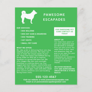 Grönten Dog Walker & Pet Sitter Flygblad