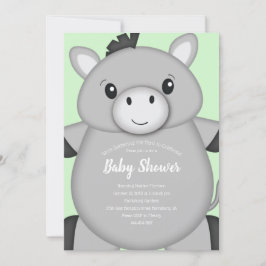 Grönten Donkey Baby Shower Inbjudningar