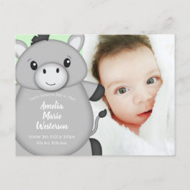 Grönten Donkey Baby Shower Vykort