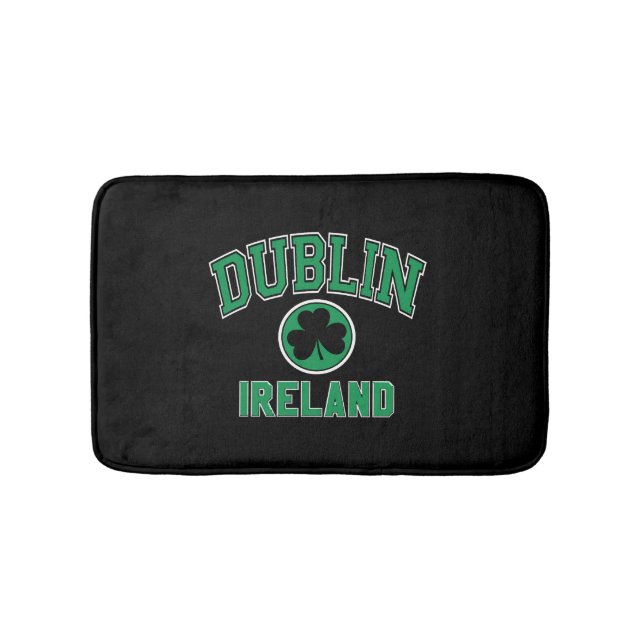 Grönten Dublin Varsity Stil Shamrock  Print Badrumsmatta (Framsidan)