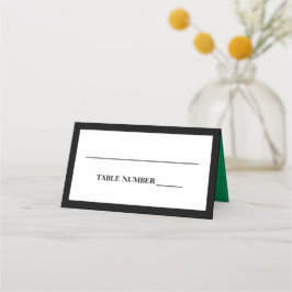 Grönten elegant Black, White och Shamrock Placeringskort