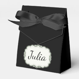 Grönten elegant - Höst - Scalloped Black Favor Box Presentaskar