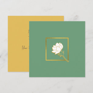 Grönten Elegant i Klassisk vit Guld-blomma Tack Kort