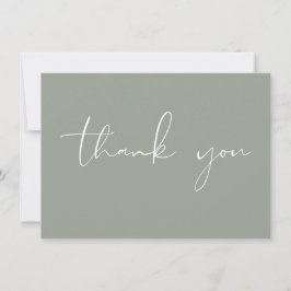 Grönten elegant Modern Script Calligraphy Sage Tack Kort