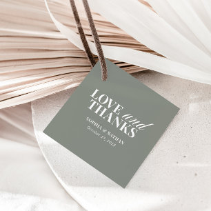 Grönten elegant Sage   Bröllop Tack Gåvor Etiketter