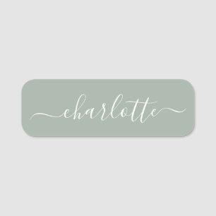 Grönten elegant Script Modern Namn Personlig Sage Namnbricka