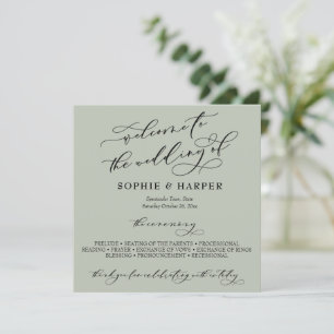Grönten Enkel Elegant, kalligrafi, typografi - sid Program
