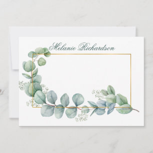 Grönten  Eucalyptus Löv Greenery Guld Anteckningskort