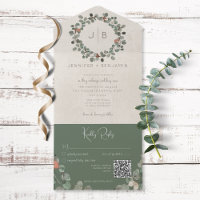 Grönten Eucalyptus Modern QR-kod för rost- och Mör