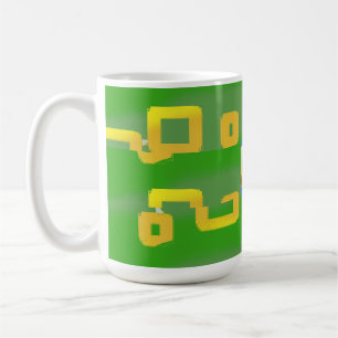 Grönten Fack för Gult av akut Tecknad Kaffemugg