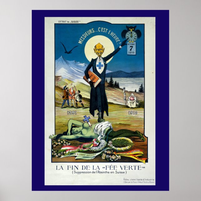 Grönten Fairy, Absinthe Postcard Poster (Framsidan)