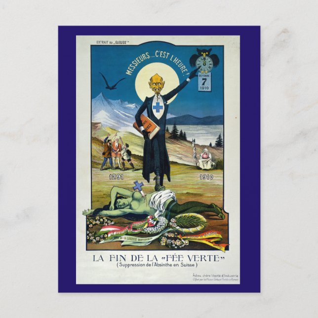 Grönten Fairy, Absinthe Postcard Vykort (Framsida)