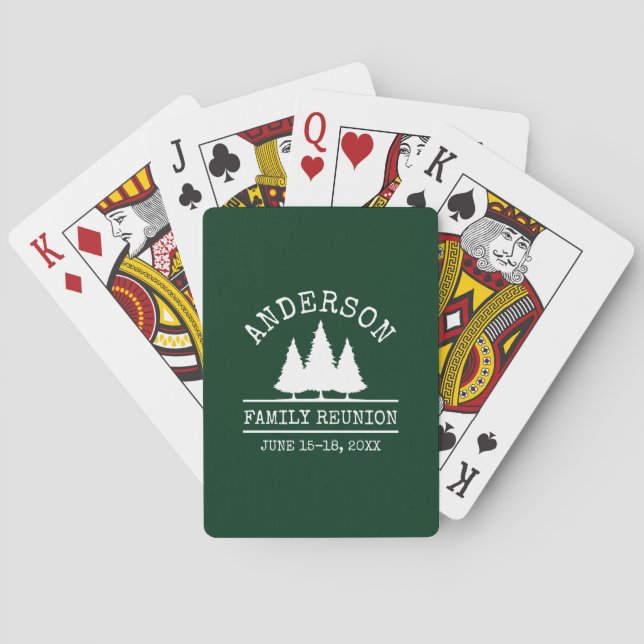 Grönten Familjeåterförening Rustic Gräs Träd Casinokort (Baksidan)
