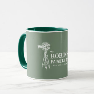 Grönten Family Namn Farm Rustic Kvarn Sage Mugg