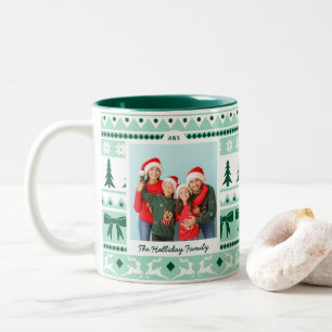 Grönten Family Photo jul Sweater Mint Två-Tonad Mugg
