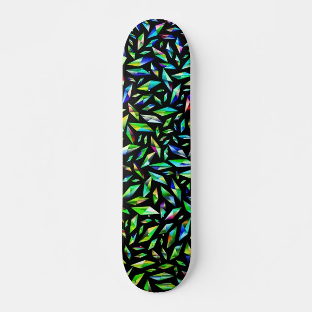 Grönten Färg i sönderdelad Mini Skateboard Bräda 18,5 Cm (Framsida)