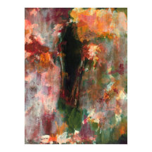 Grönten Färgtoning i liggande abstrakt, Orange sva