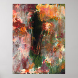 Grönten Färgtoning i liggande abstrakt, Orange sva Poster