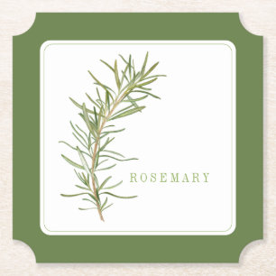 GRÖNTEN FÄRSK ROSEMARY Biljett Papper Underlägg (+