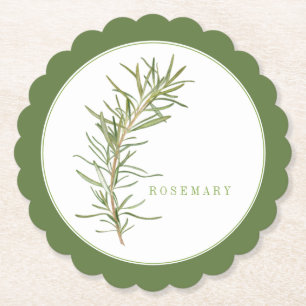 GRÖNTEN FÄRSK ROSEMARY Scallop Round Underlägg (+t Papper