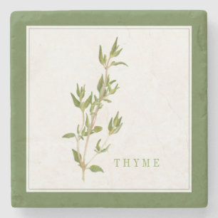 GRÖNTEN FÄRSK TÄKTHYME Marble Stone Underlägg (+te