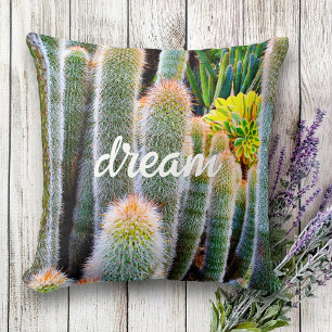Grönten Fet Snyggt Fuzzy Cacti Photo Dream Script Kudde