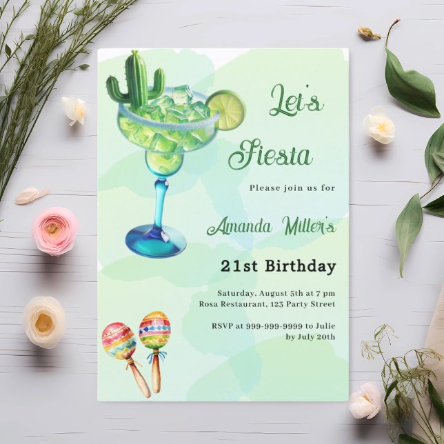 Grönten Fiesta Mexikanska stil Inbjudningar (Skapare uppladdad)