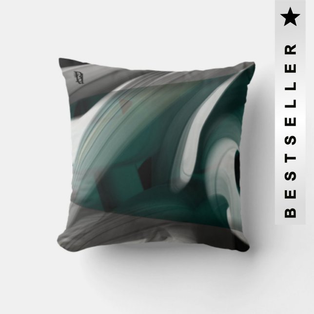 Grönten Fillow Abstrakt Trend Insida Decor Black Kudde (Skapare uppladdad)