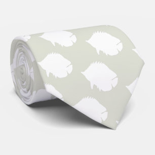 Grönten Fish Mönster Neck Tie Blek Sage Slips