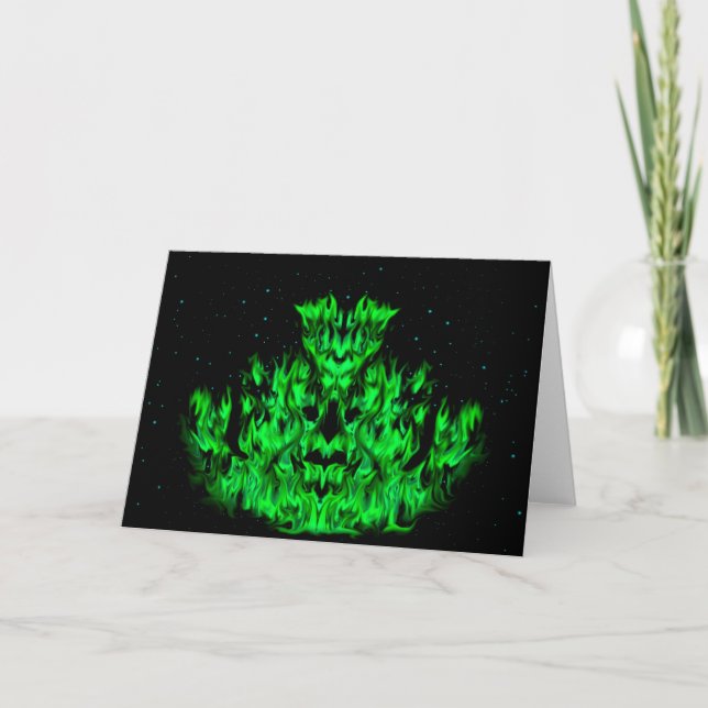 Grönten Flame Monster i Starlight Himlar Kort (Framsida)