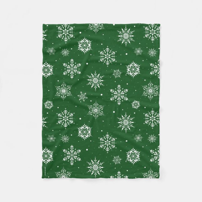Grönten Fleece Blanket Snöflingor (Framsidan)