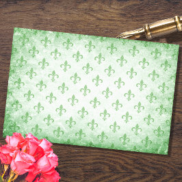 Grönten Fleur De Lis avoupage Papper