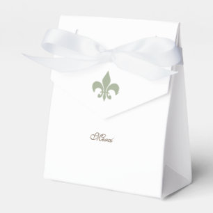 Grönten Fleur de Lis Merci Bröllop, Fransk Presentaskar