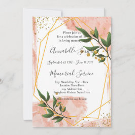 Grönten FloralLoving i det moderna Guld-Ram-elfte  Inbjudningar