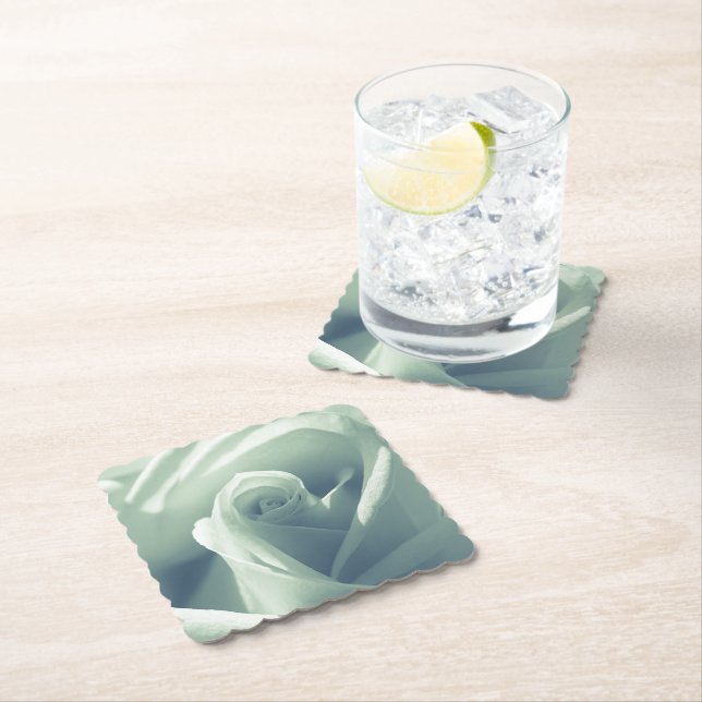 Grönten Flower i Ro Mint Underlägg Papper (Insitu)
