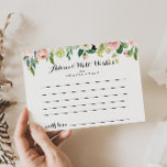 Grönten Foliage Bröllop Advice Card för enkel Blom Vykort<br><div class="desc">Detta enkla grönt-rådgivningskort för lövning från bröllop är perfekt för ett tropiskt bröllop. Utformningen har en underbar vit, rosa och handmålad ro inbäddad i gröntens blad, inspirerande konstnärlig skönhet. De här korten är perfekter för bröllop, möhippa, babydusch, studentfest och mycket mer. Anpassa korten med namn från bruden och brudgummen, blivande...</div>