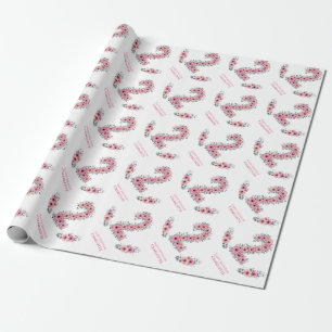 Grönten Foliage Girl Rosa Flowers Presentpapper