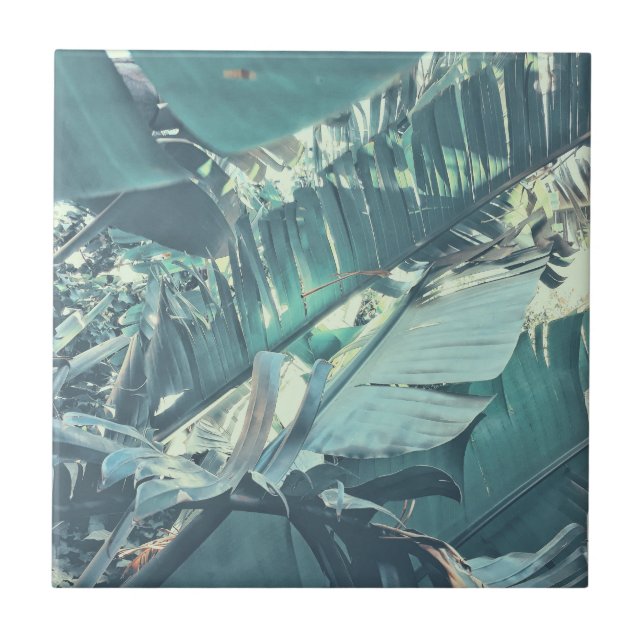 Grönten för Bleken för sommarVibes Banana Träd Löv Kakelplatta (Framsidan)