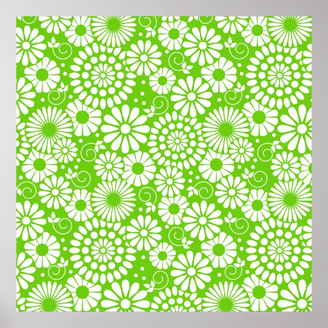 grönten för blommigt av vintage Poster (Framsidan)