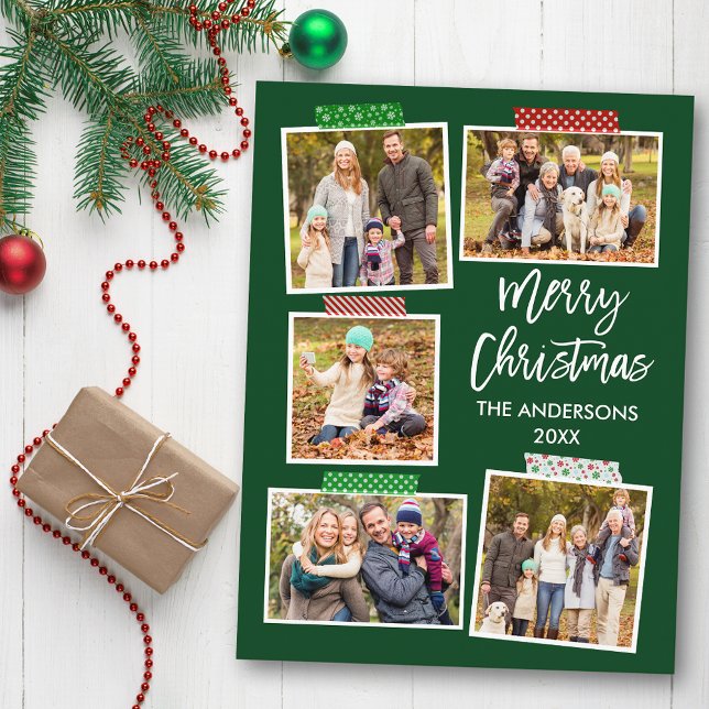 Grönten  för crawlningsband i God jul Vykort (Customize to change your personalized text size or text style.)