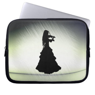 Grönten för den vackra Gypsy Girl Plays Violin Laptop Fodral