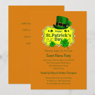 Grönten för ditt namnmeddelande St patricks day Sh Inbjudningar