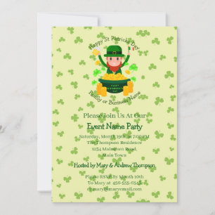 Grönten för ditt namnmeddelande St patricks day Sh Inbjudningar