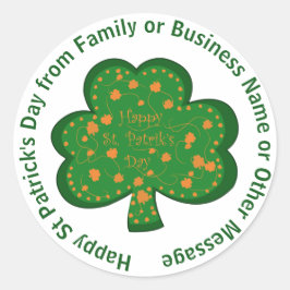 Grönten för ditt namnmeddelande St patricks day Sh Runt Klistermärke