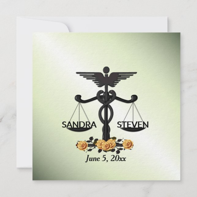 Grönten för Gul ros i Lag och medicin Inbjudningar (Baksida)