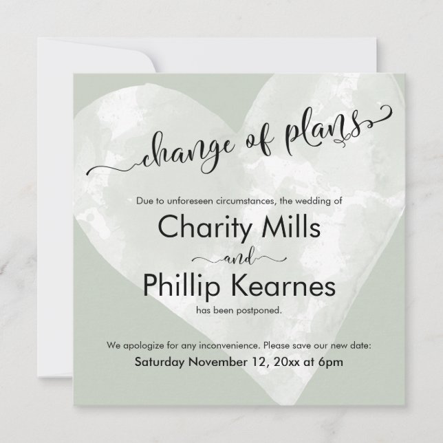 Grönten för hjärtsäkring uppskjuten Bröllop-ändrin (Framsida)