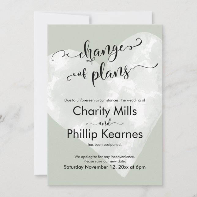 Grönten för hjärtsäkring uppskjuten Bröllop-ändrin (Framsida)